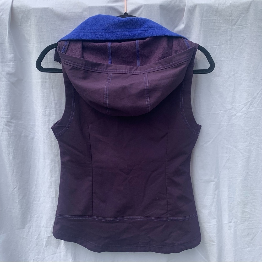 Columbia Purple & Blue Fleece-Lined Hiking Hooded Vest Y2K Outdoor Granola Girl - Picture 4 of 9